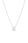 Bychari Diamond Zodiac Pendant Necklace In 14k White Gold - Leo