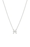 Bychari Diamond Zodiac Pendant Necklace In 14k White Gold - Pisces