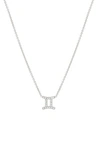 Bychari Diamond Zodiac Pendant Necklace In 14k White Gold - Gemini