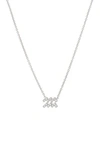 Bychari Diamond Zodiac Pendant Necklace In 14k White Gold - Aquarius