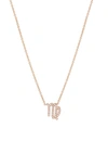 Bychari Diamond Zodiac Pendant Necklace In 14k Rose Gold - Virgo