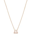 Bychari Diamond Zodiac Pendant Necklace In 14k Rose Gold - Libra