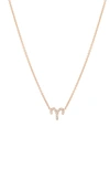 Bychari Diamond Zodiac Pendant Necklace In 14k Rose Gold - Aries