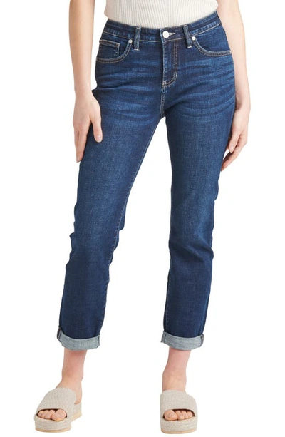 Jag Jeans Petite Carter Mid Rise Girlfriend Jeans In Night Breeze