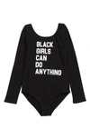 Typical Black Tees Kids' Girls Can Do Anything Graphic Bodysuit In Black