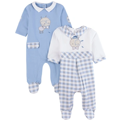 Mayoral Kids' 2-pack Dream Footed Baby Bodies Blue