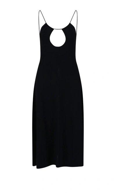 Saint Laurent Cut-out Detail Knitted Dress In Nero