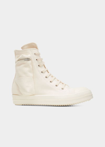 Drkshdw Sneaks Cargo Off-white Nylon Lace Up Cargo Sneaker In Natural