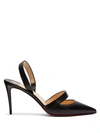Christian Louboutin Actina 95 Slingback Leather Pumps In Black
