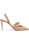 Christian Louboutin Actina 85 Nappa Leather Slingback Pumps In Nude