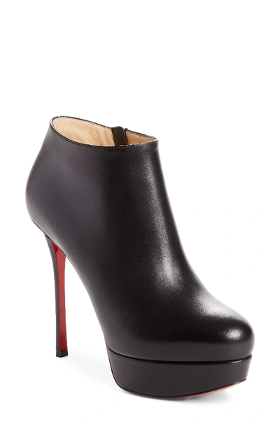 Christian Louboutin Dirdibootie 130 Leather Platform Booties In Black