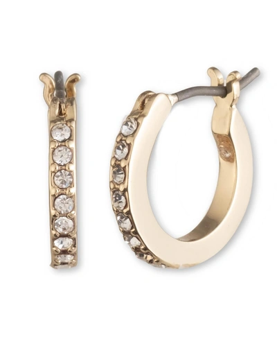 Karl Lagerfeld Extra-small Pave Hoop Earrings, 0.35" In Ivory/cream
