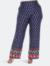 White Mark Plus Size Printed Palazzo Pants In Blue