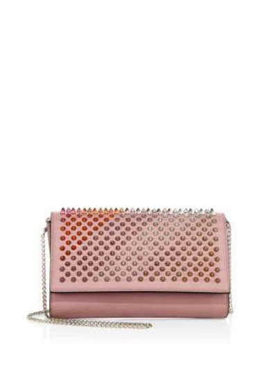 Christian Louboutin Paloma Spiked Leather Clutch - Purple In Violet