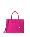 Michael Michael Kors Studio Mercer Convertible Large Leather Tote In Raspberry/gold