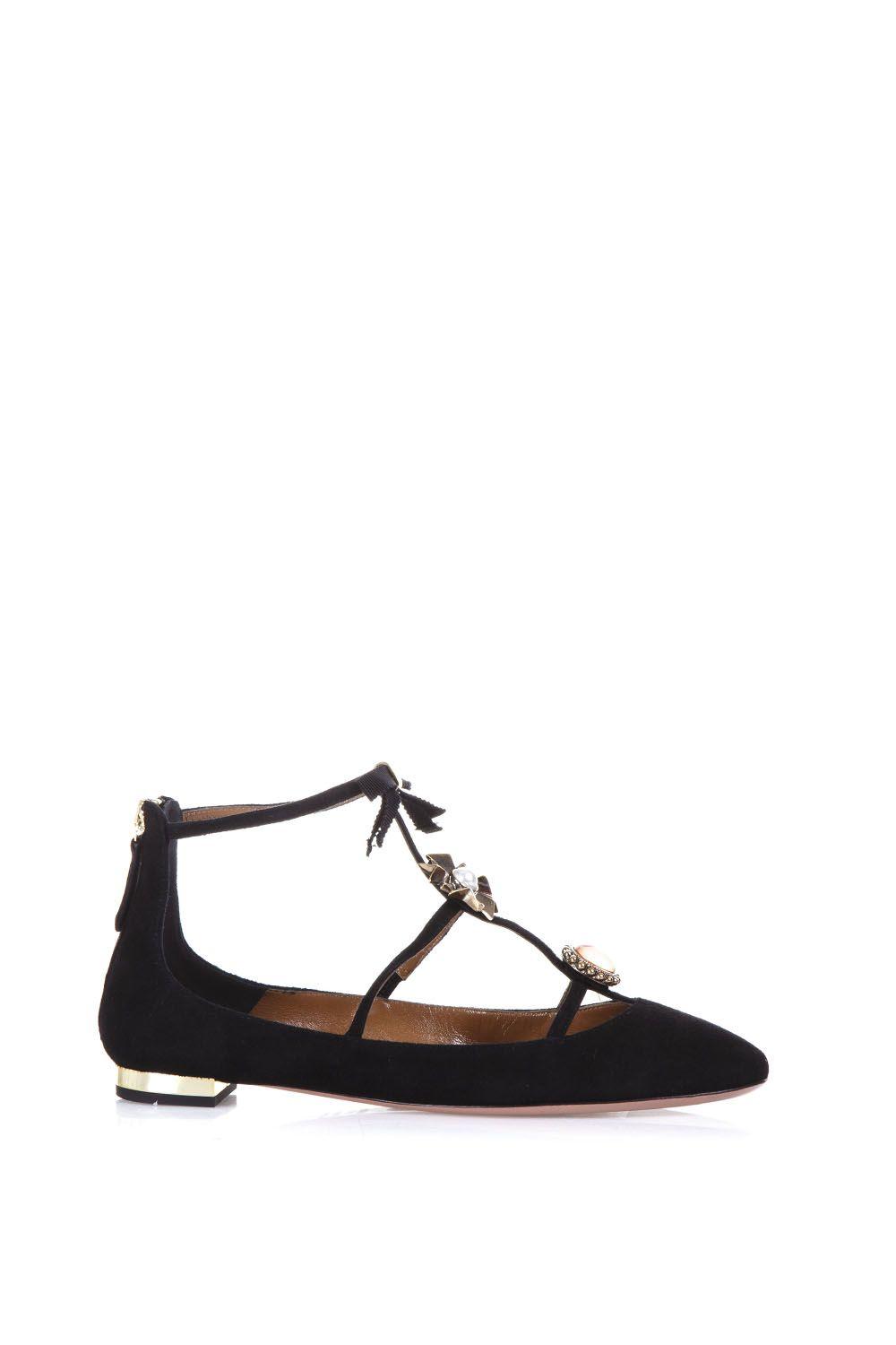 black suede ballerinas