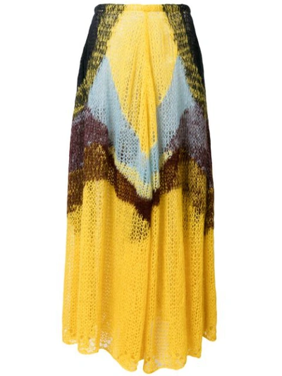 Jil Sander Asymmetric Knitted Skirt In Multicoloured