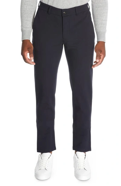 Jack Victor Filip Jersey Flat Front Trousers In Navy