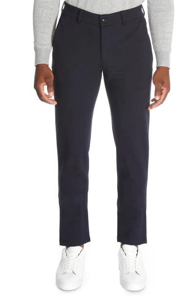 Jack Victor Filip Jersey Flat Front Pants In Navy