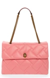 Kurt Geiger Xxl Kensington Soft Quilted Leather Shoulder Bag In Pink