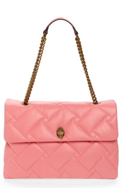 Kurt Geiger Xxl Kensington Soft Quilted Leather Shoulder Bag In Pink