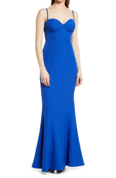 Elle Zeitoune Louisa Underwire Mermaid Gown In Indigo