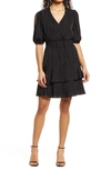 Sam Edelman Elbow Sleeve Smocked A Line In Black
