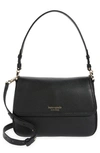 Kate Spade Hudson Pebble Leather Medium Convertible Shoulder Bag In Black