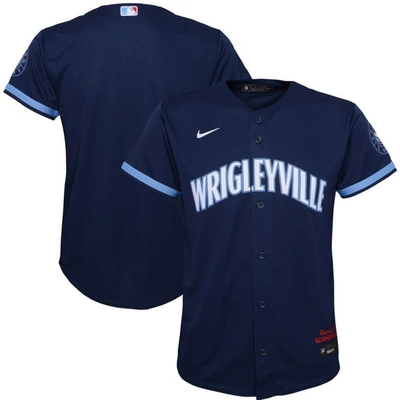 Nike Kids' Youth  Navy Chicago Cubs 2021 City Connect Replica Jersey In Blue