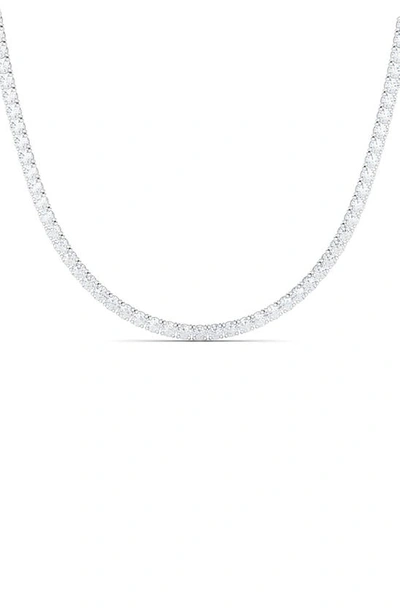 Hautecarat Lab Created Diamond Tennis Necklace In 14k White Gold