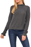 Cece Ruffle Sweater In Medium Heather Grey