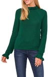 Cece Ruffle Sweater In Alpine Green