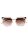 Quay Noosa 55mm Cat Eye Sunglasses In Pink / Brown