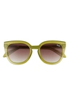 Quay Noosa 55mm Cat Eye Sunglasses In Pink,brown