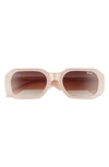 Quay 44mm Hyped Up Square Sunglasses In Pink / Brown