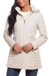 Gallery Quilted Water Resistant Hooded Jacket In Storm Cloud