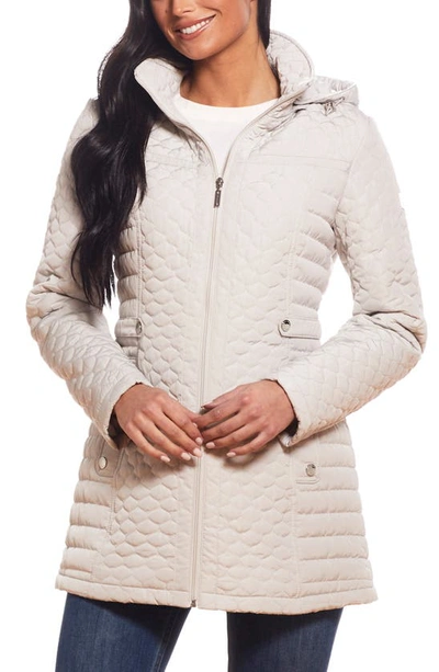 Gallery Quilted Water Resistant Hooded Jacket In Storm Cloud