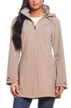 Gallery Water Resistant Hooded Jacket In Pebble