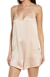 Lunya Washable Silk Pajama Romper In Delicate Pink