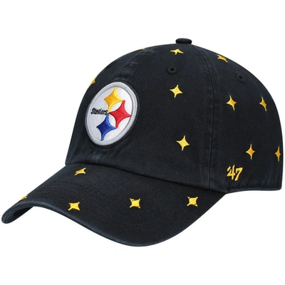 47 ' Black/gold Pittsburgh Steelers Confetti Clean Up Adjustable Hat