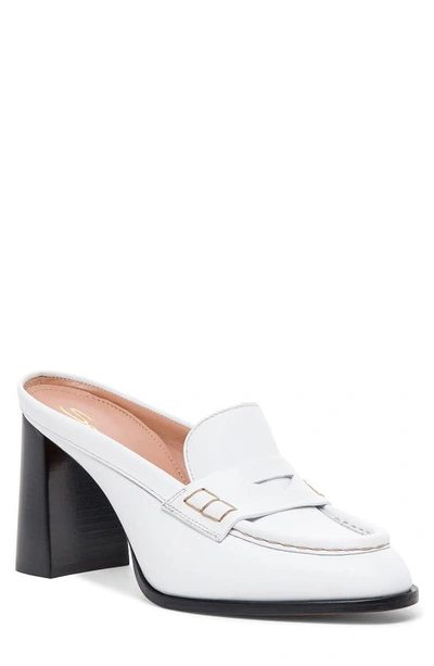 Santoni Faxing 75mm Loafer Mules In White
