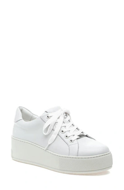 Jslides Maya Platform Sneaker In White Leather