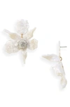 Lele Sadoughi Crystal Lily Earrings In White/gold