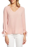 Cece Tie Sleeve Top In Mountainro