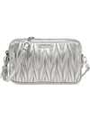 Miu Miu Textured Leather Cross Body Bag - Metallic