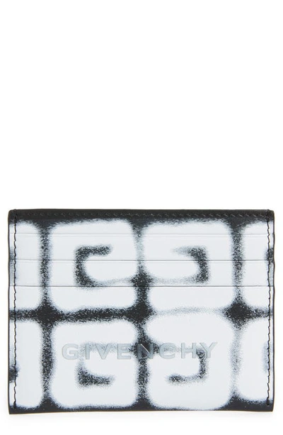 Givenchy X Chito 4g Graffiti Leather Card Holder In Black