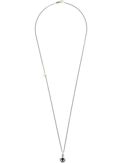 Ugo Cacciatori Heart And Anchor Necklace In Metallic