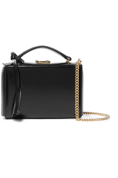 Mark Cross Grace Small Glossed-leather Shoulder Bag In Black