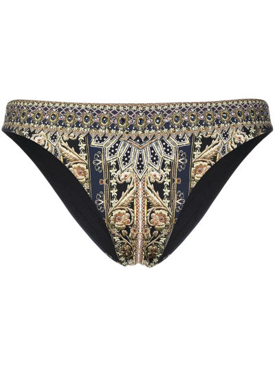 Camilla It's All Over Torero Crystal Embellished High Leg Bikini Bottoms In Its All Over Tore