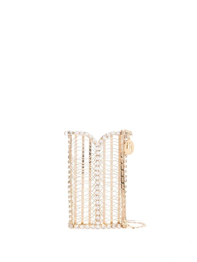 Rosantica Caged Crystal-embellished Cross-body Bag In Gold